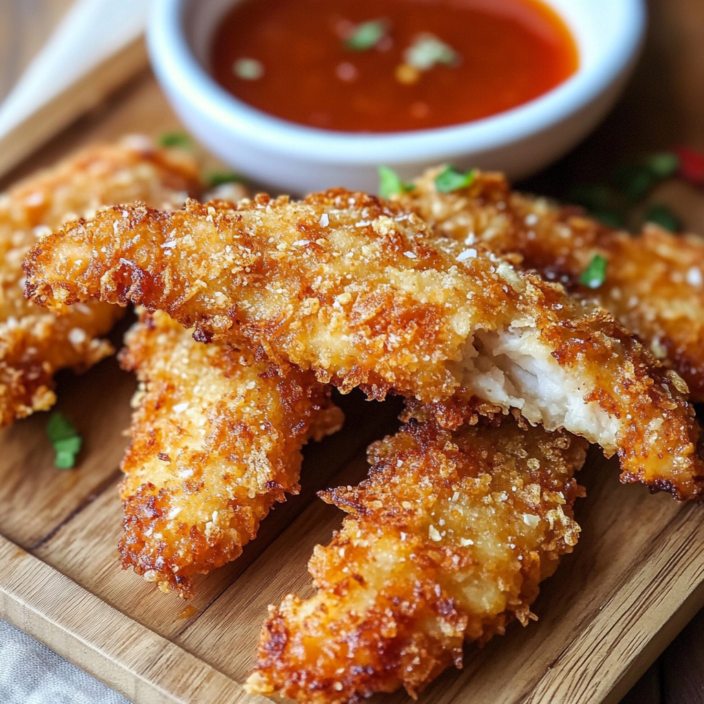 Recipe preparation for Crispy Coconut Chicken Strips