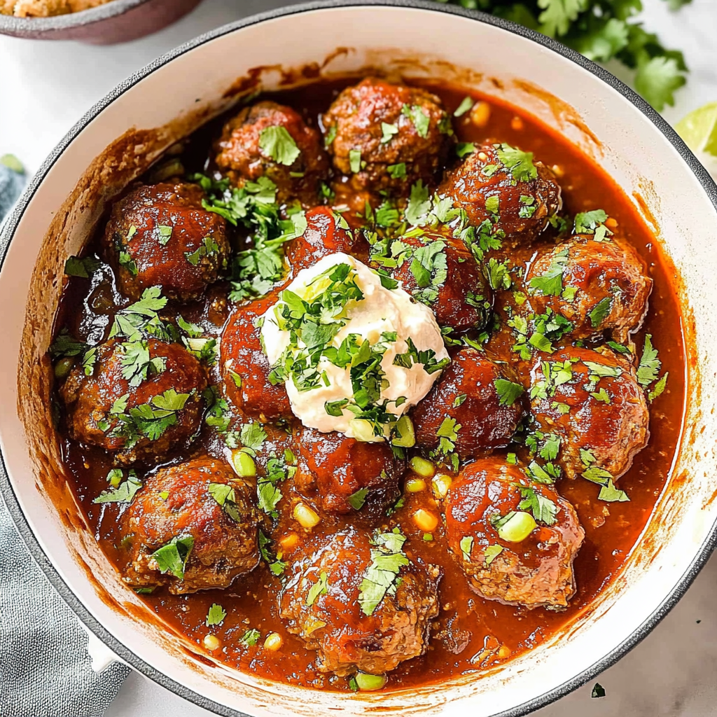 Recipe preparation for Baked Enchilada Meatballs