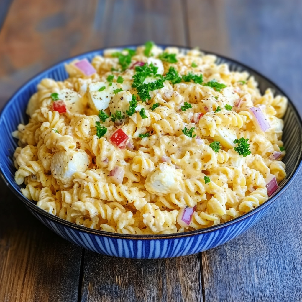 Recipe preparation for Egg Pasta Salad