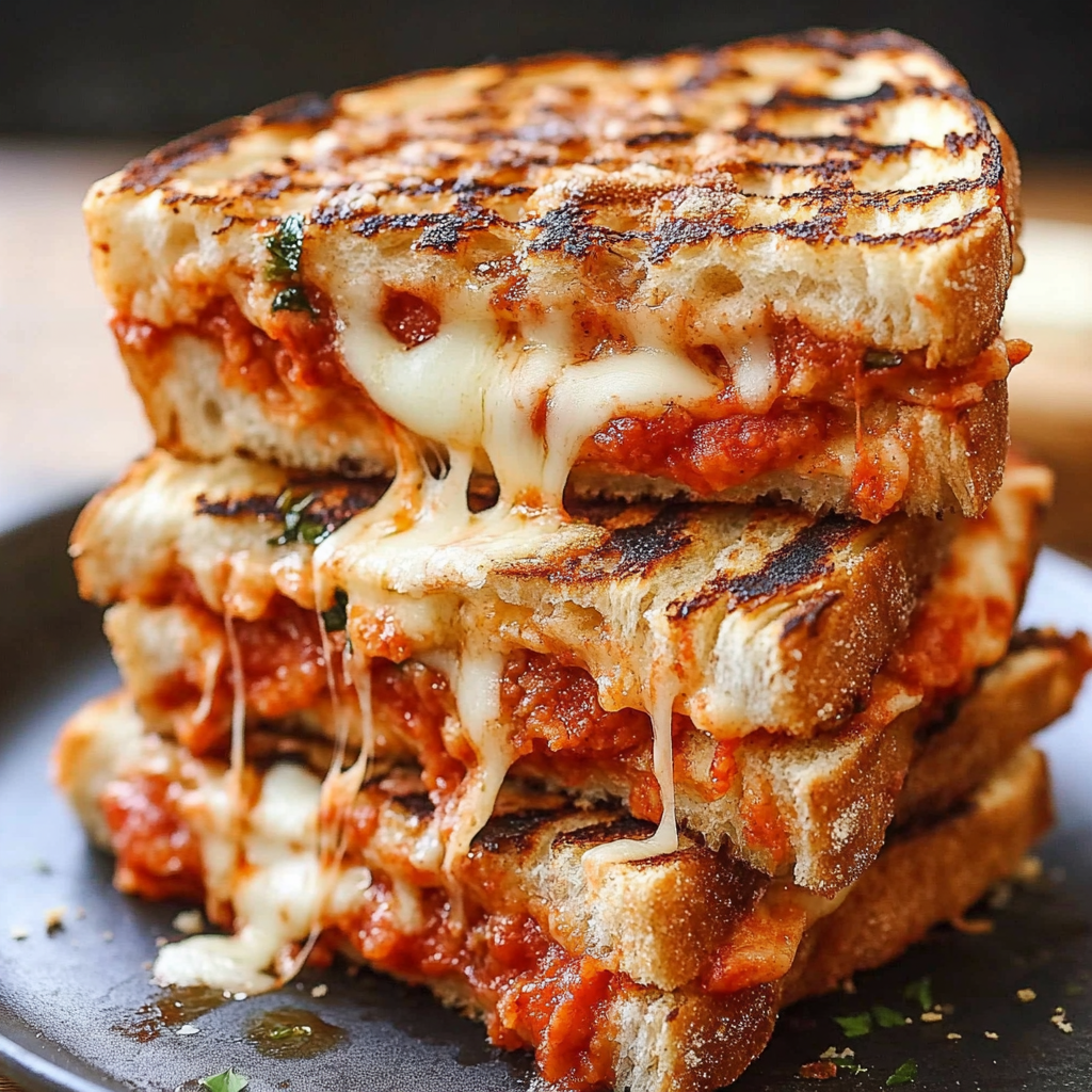 Recipe preparation for Chicken Parmesan Grilled Cheese Sandwich