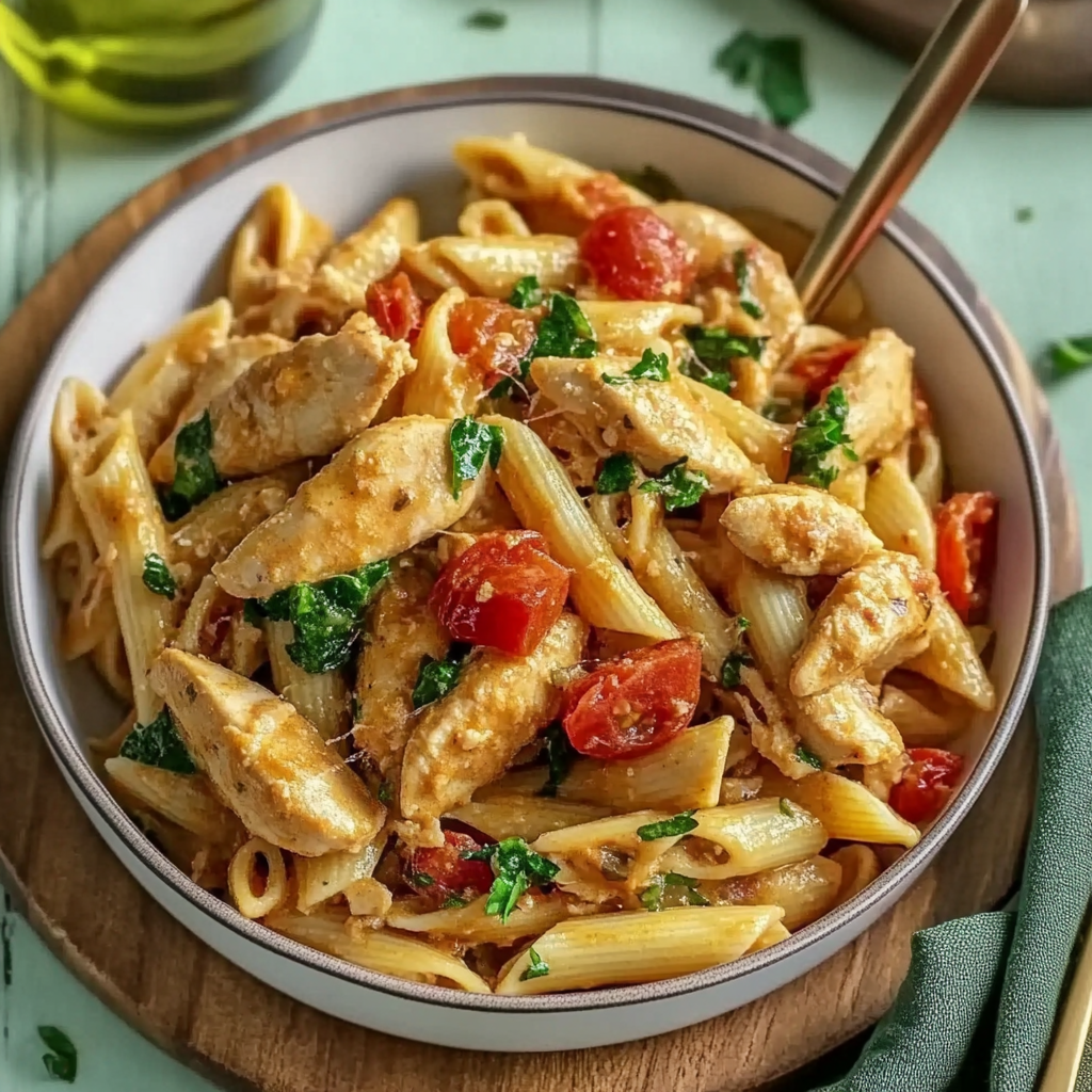 Recipe preparation for Chicken Mozzarella Pasta Recipe