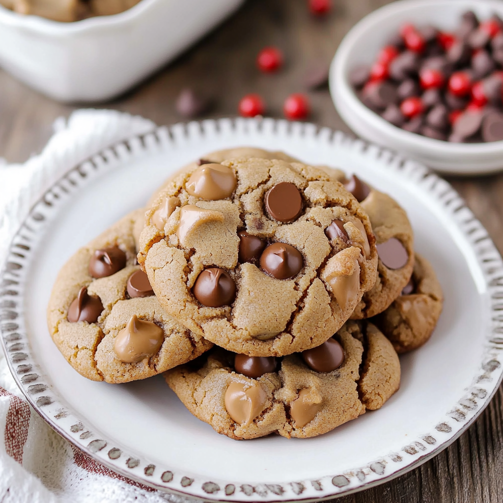 Recipe preparation for Peanut Butter Chocolate Chip Cookies