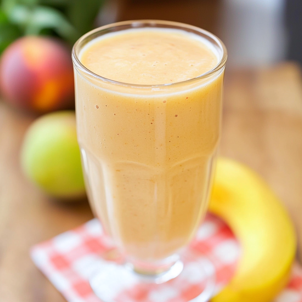 Recipe preparation for Peach Smoothie
