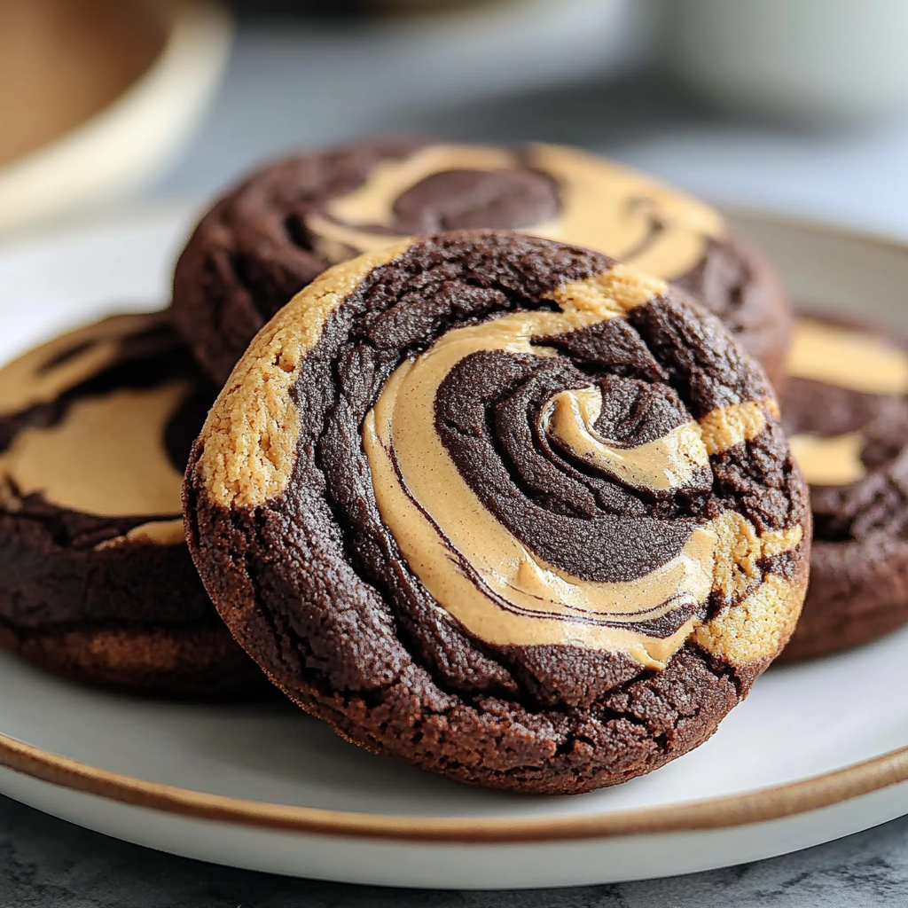 Recipe preparation for Peanut Butter Brownie Swirl Cookies