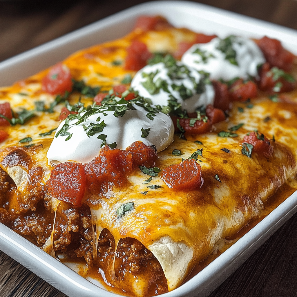 Recipe preparation for Pizza Enchiladas Pepperoni Beef