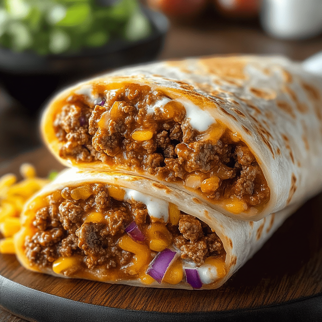 Recipe preparation for Taco Bell Beefy Melt Burrito