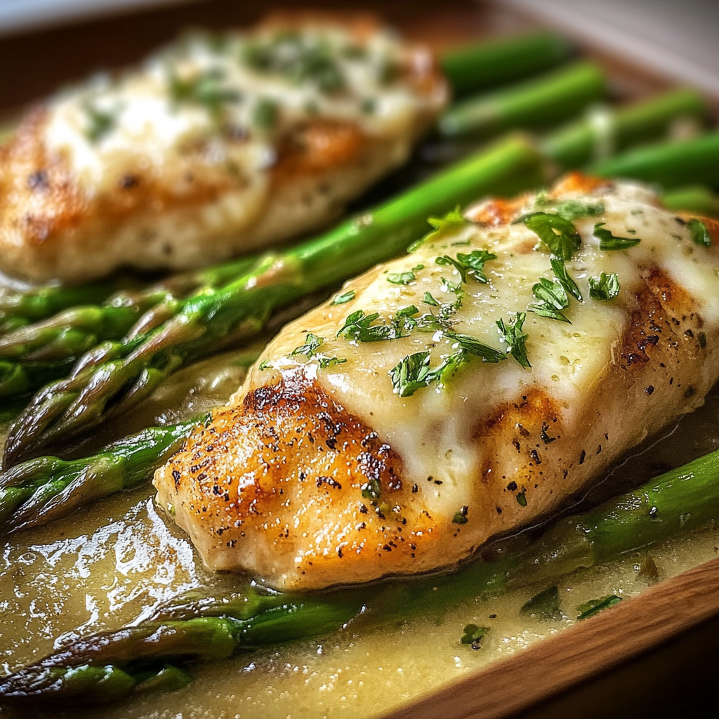 Recipe preparation for Caesar Chicken with Asparagus