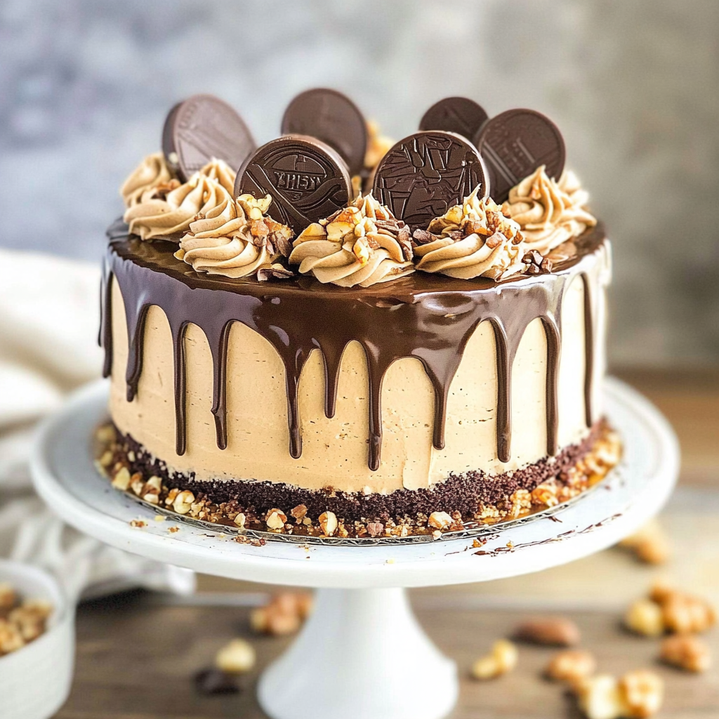 Recipe preparation for Peanut Butter Chocolate Layer Cake