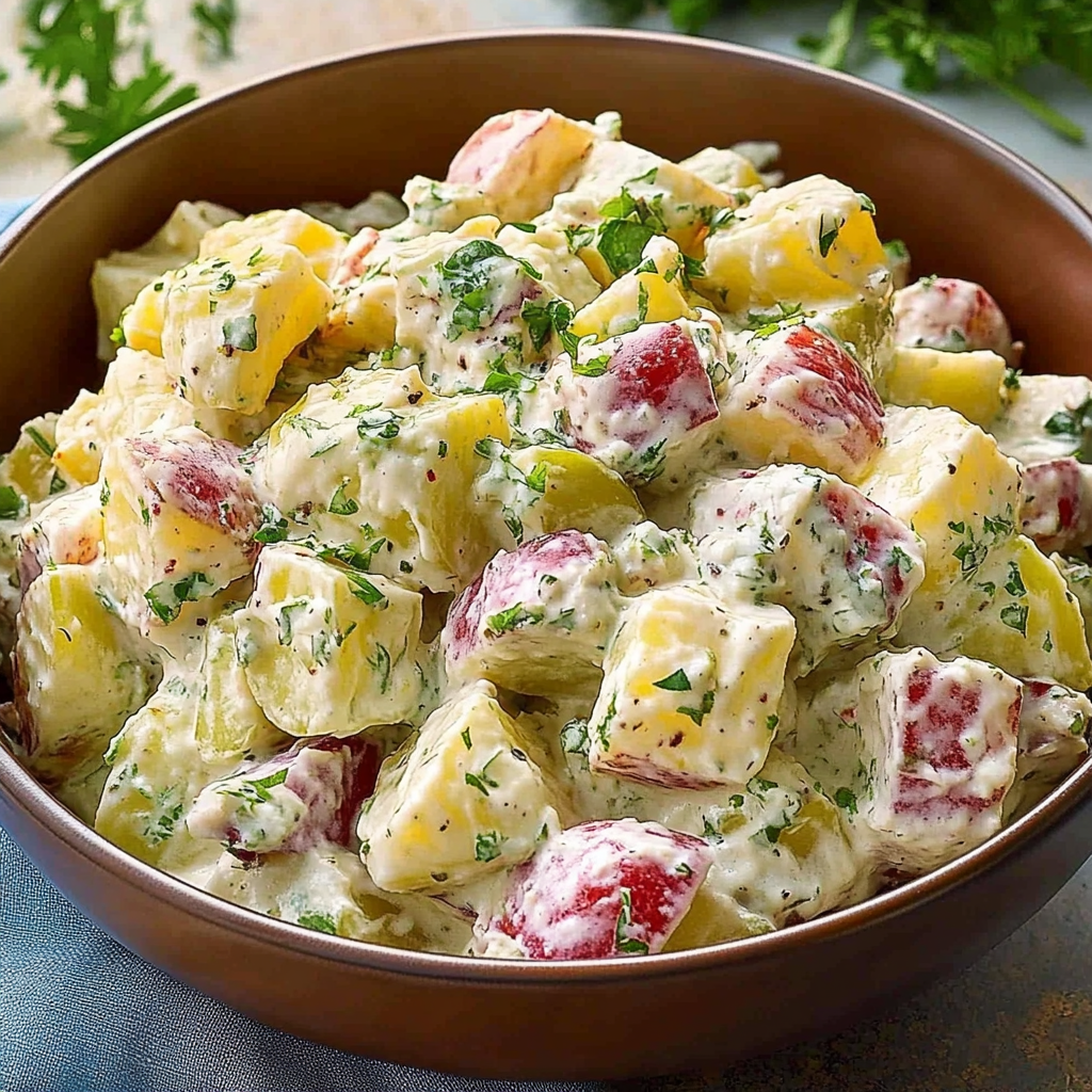 Recipe preparation for Creamy Red Potato Salad