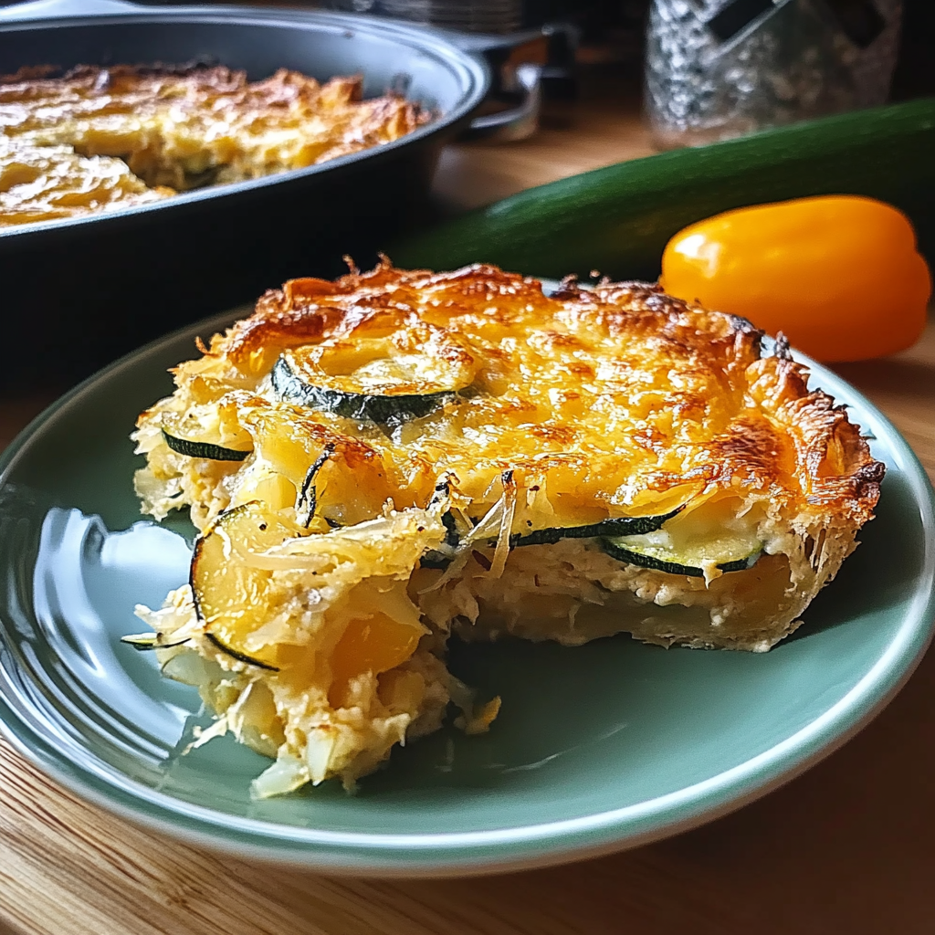 Recipe preparation for Zucchini Onion Pie