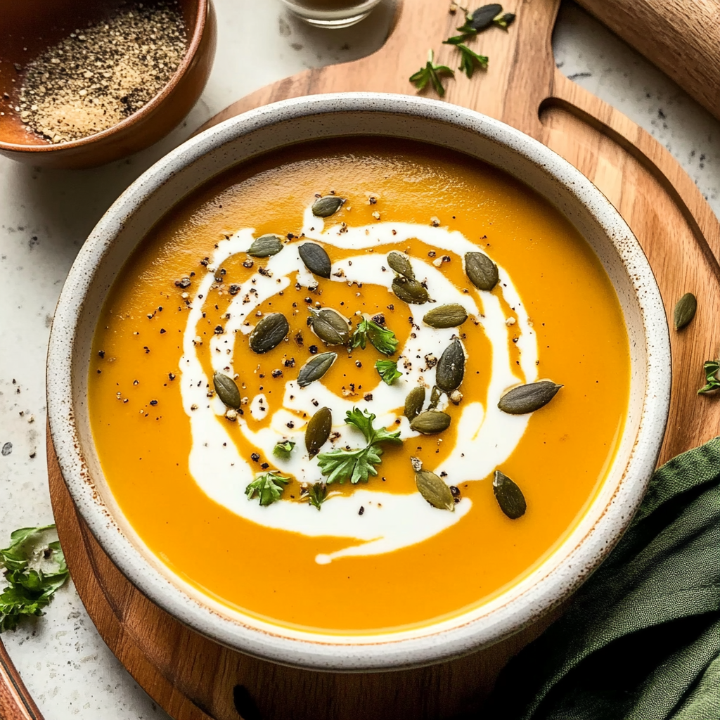 Recipe preparation for Curried Butternut Squash Soup