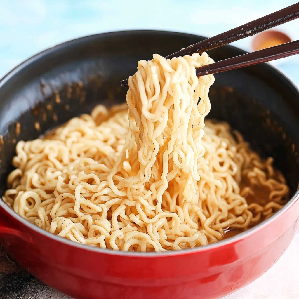 Recipe preparation for Garlic butter Ramen Noodles