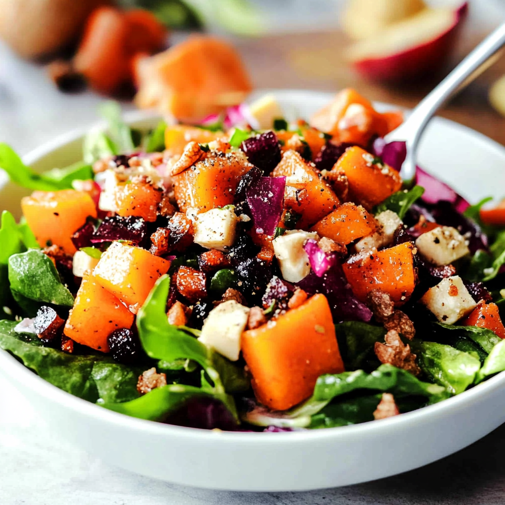 Recipe preparation for Roasted Butternut Squash Salad
