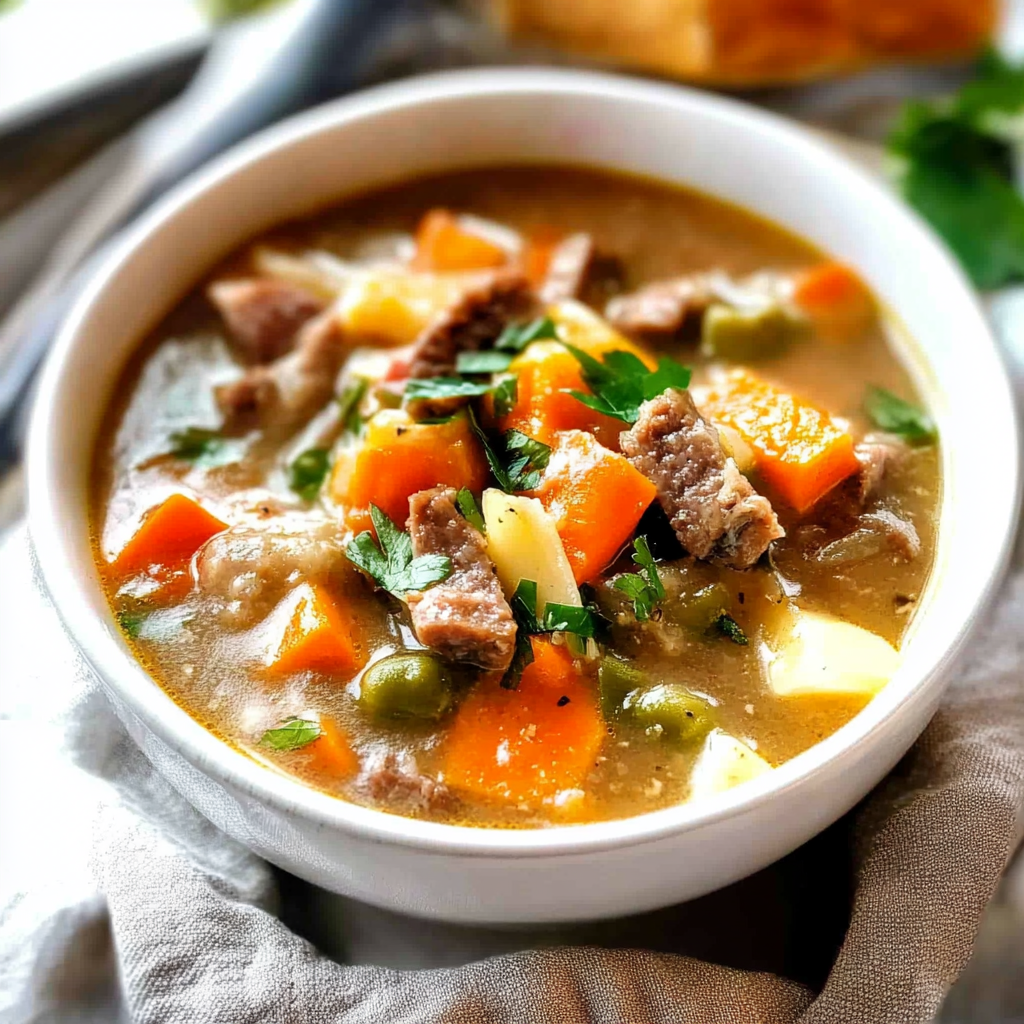Recipe preparation for Philly Cheesesteak Soup