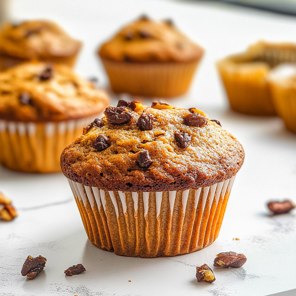 Recipe preparation for Pumpkin Banana Muffins