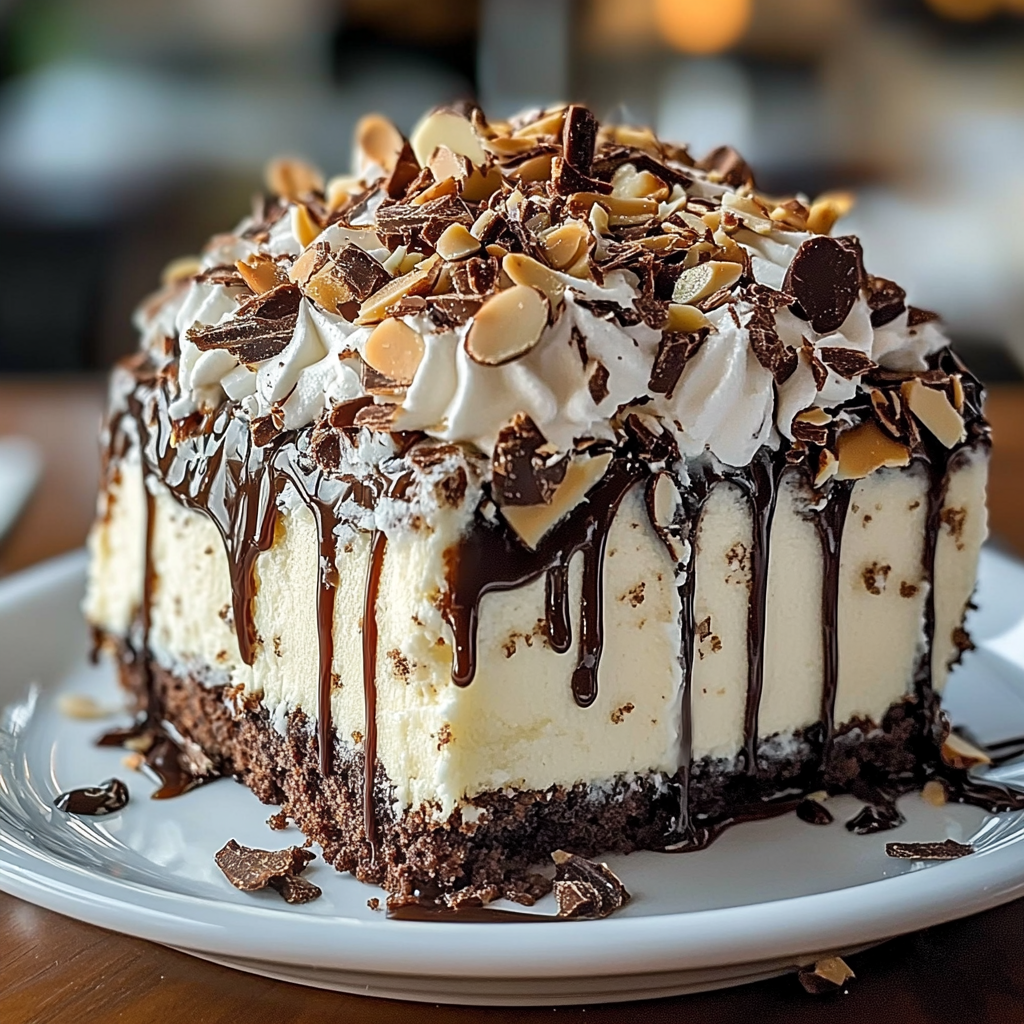 Recipe preparation for Almond Joy Poke Cake