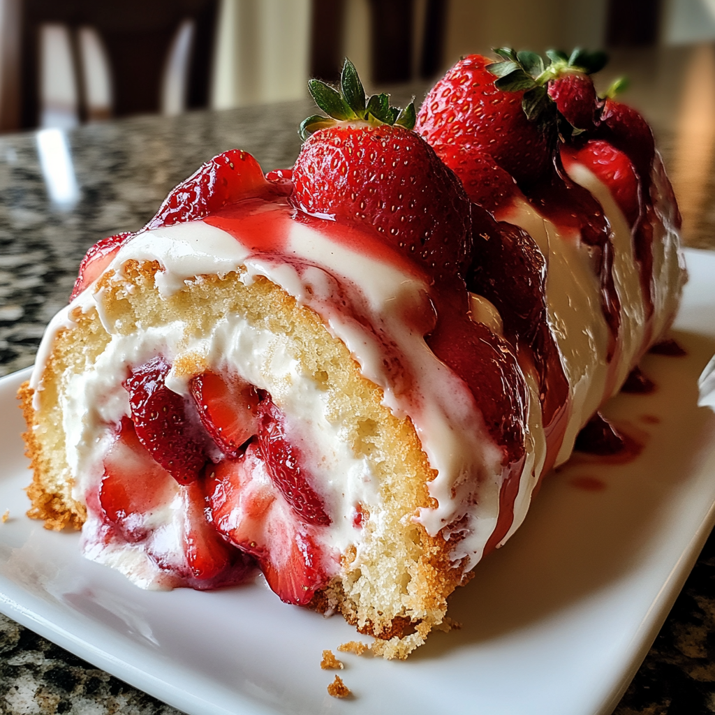 Recipe preparation for Strawberry Cheesecake Dream Roll