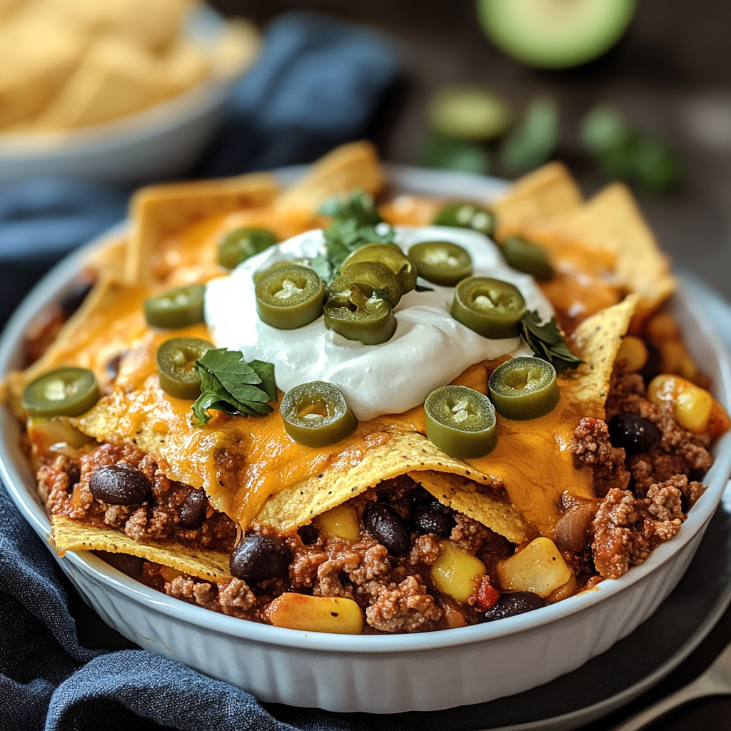Recipe preparation for Beef and Bean Taco Casserole