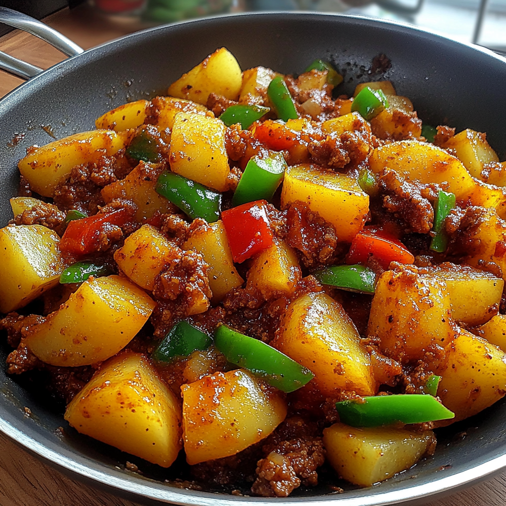 Recipe preparation for Stir-fried Potatoes Minced Meat