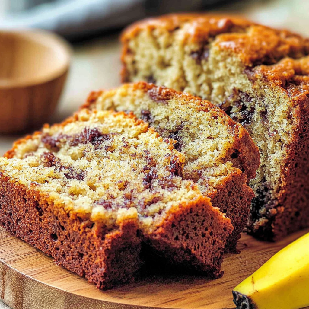 Recipe preparation for Moist Banana Bread Loaf