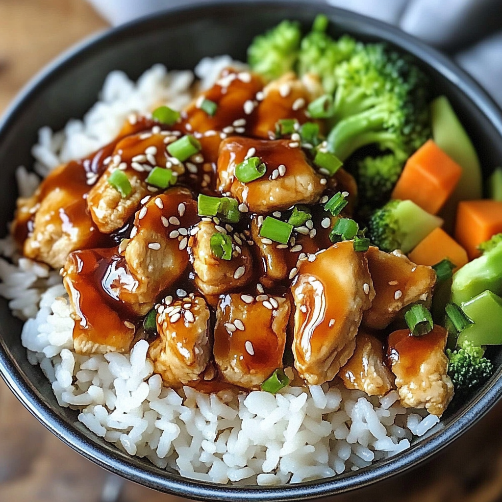 Recipe preparation for Teriyaki Chicken Rice Bowl