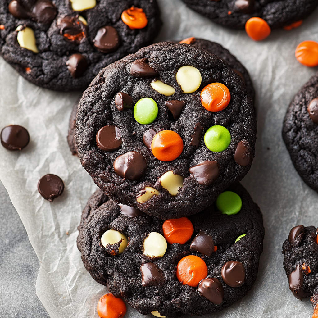 Recipe preparation for Halloween Chocolate Cookies