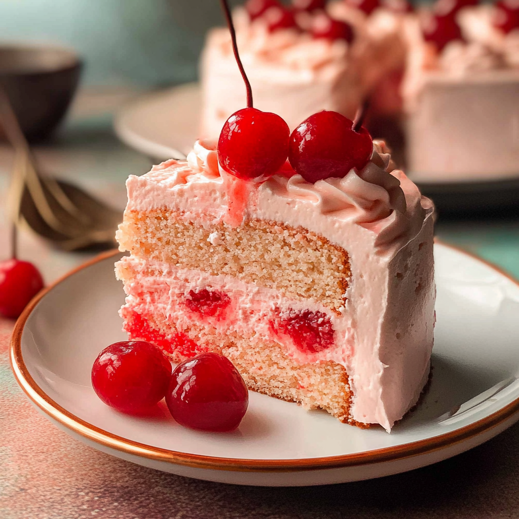 Recipe preparation for Cherry Chip Cake