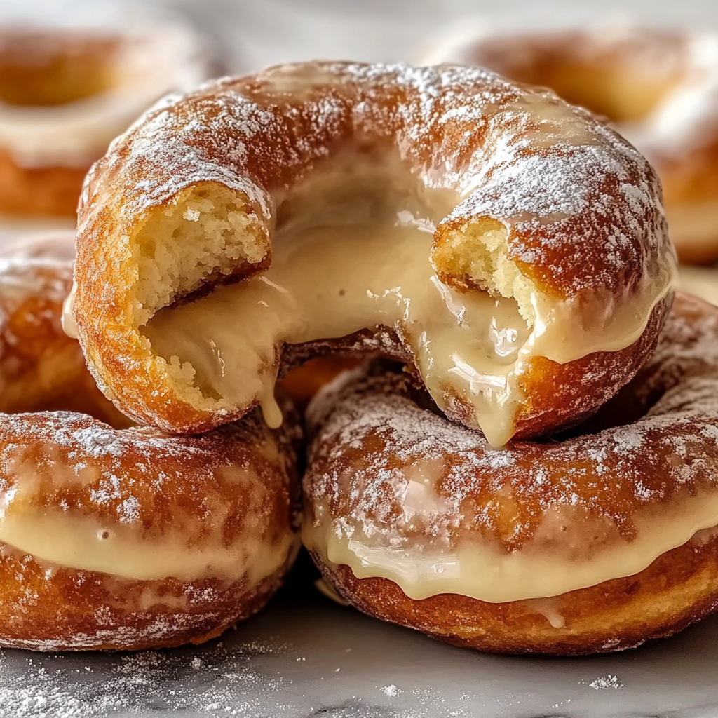 Recipe preparation for Peanut Butter Cheesecake Donuts