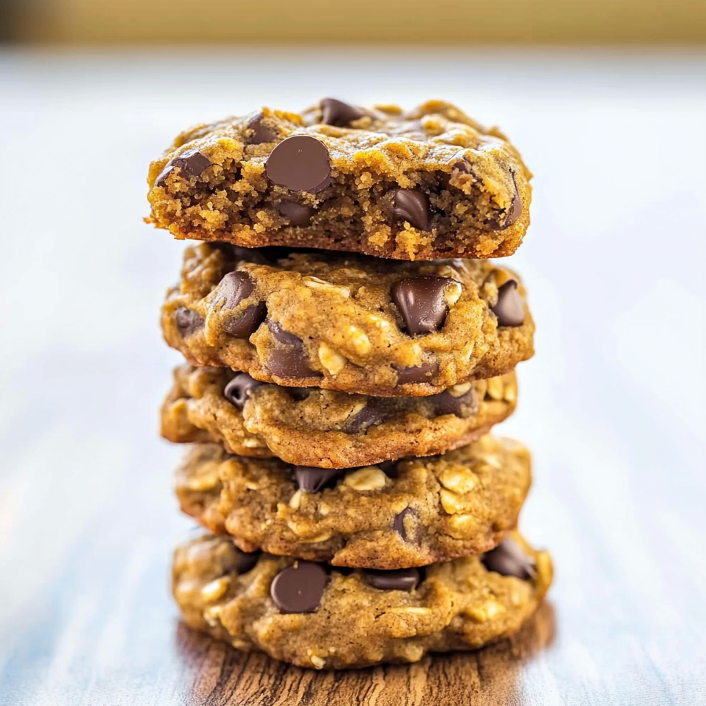 Recipe preparation for Soft & Chewy Pumpkin Chocolate Chip Oatmeal Cookies