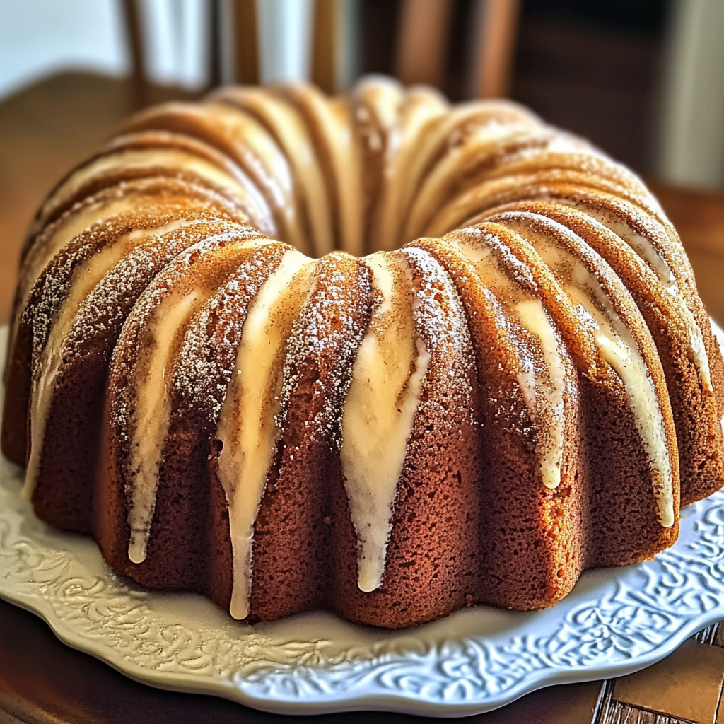 Recipe preparation for Cinnamon Swirl Bundt Cake