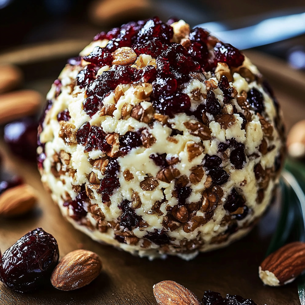 Recipe preparation for Cranberry Pecan Cheese Ball
