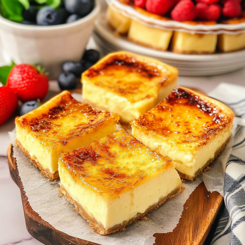 Recipe preparation for Creme Brulee Cheesecake Bars