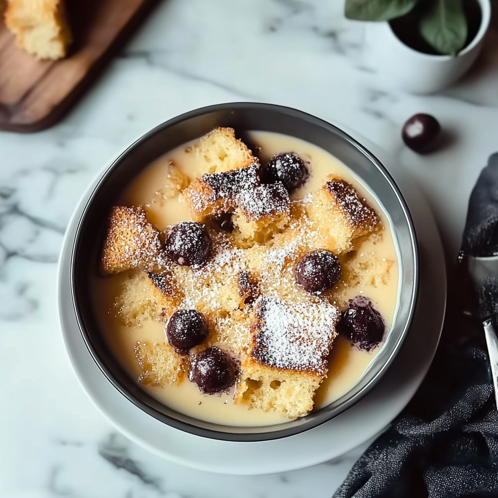 Recipe preparation for Vanilla Bread Pudding