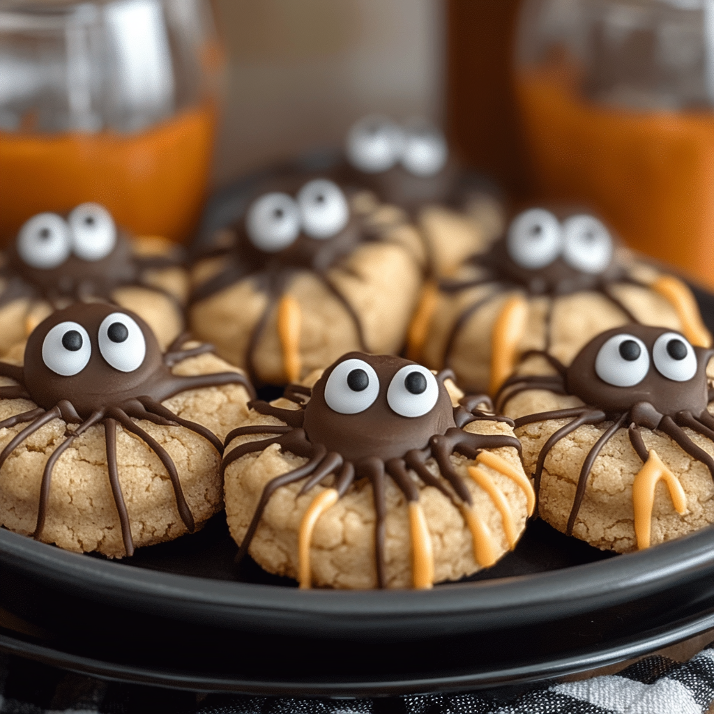 Recipe preparation for Peanut Butter Spider Cookies