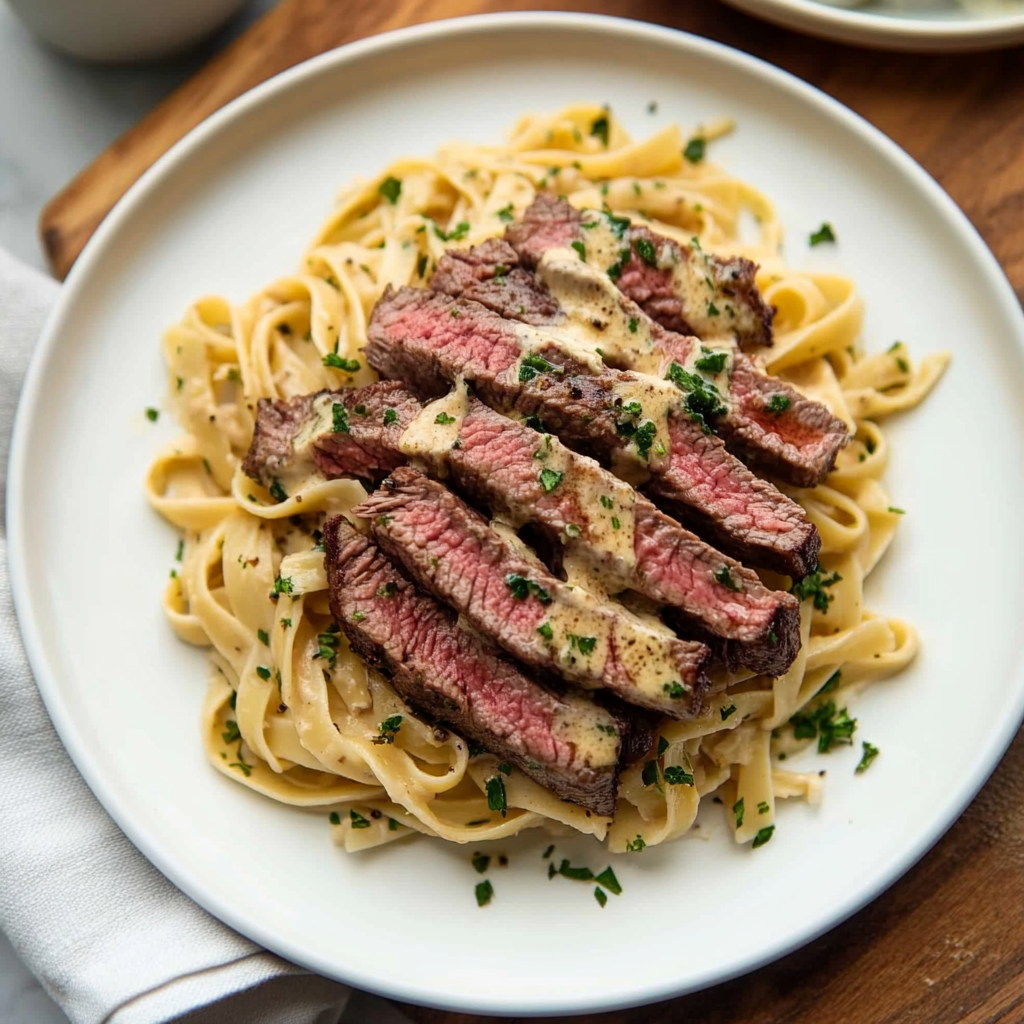 Recipe preparation for Steak and Pasta
