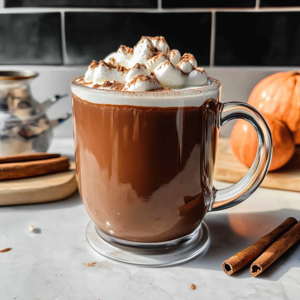 Recipe preparation for Pumpkin Spice Hot Chocolate