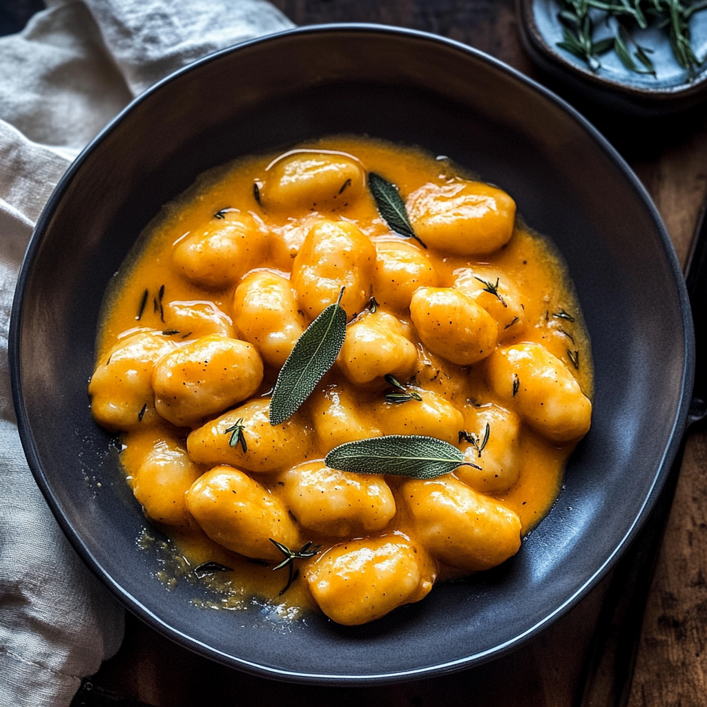 Recipe preparation for Pumpkin Sage Gnocchi