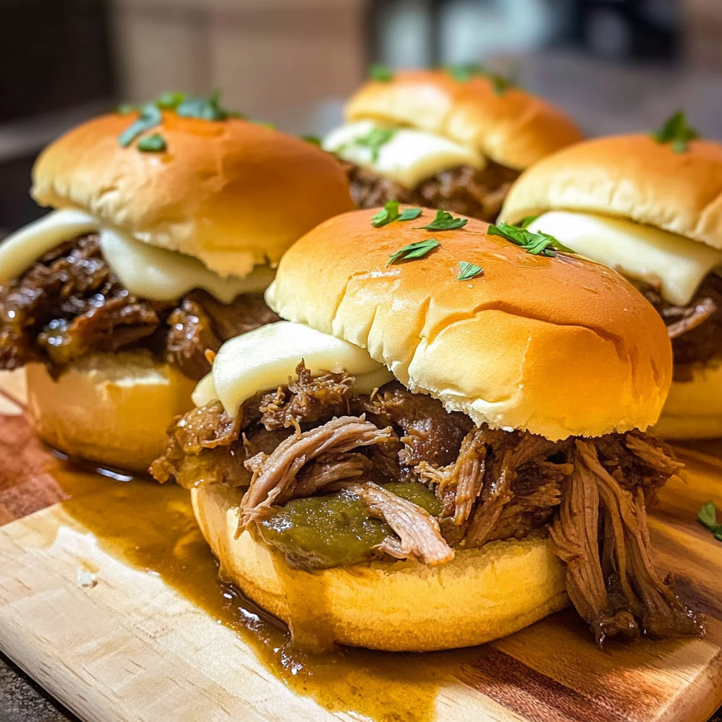 Recipe preparation for Crockpot Pot Roast Sliders
