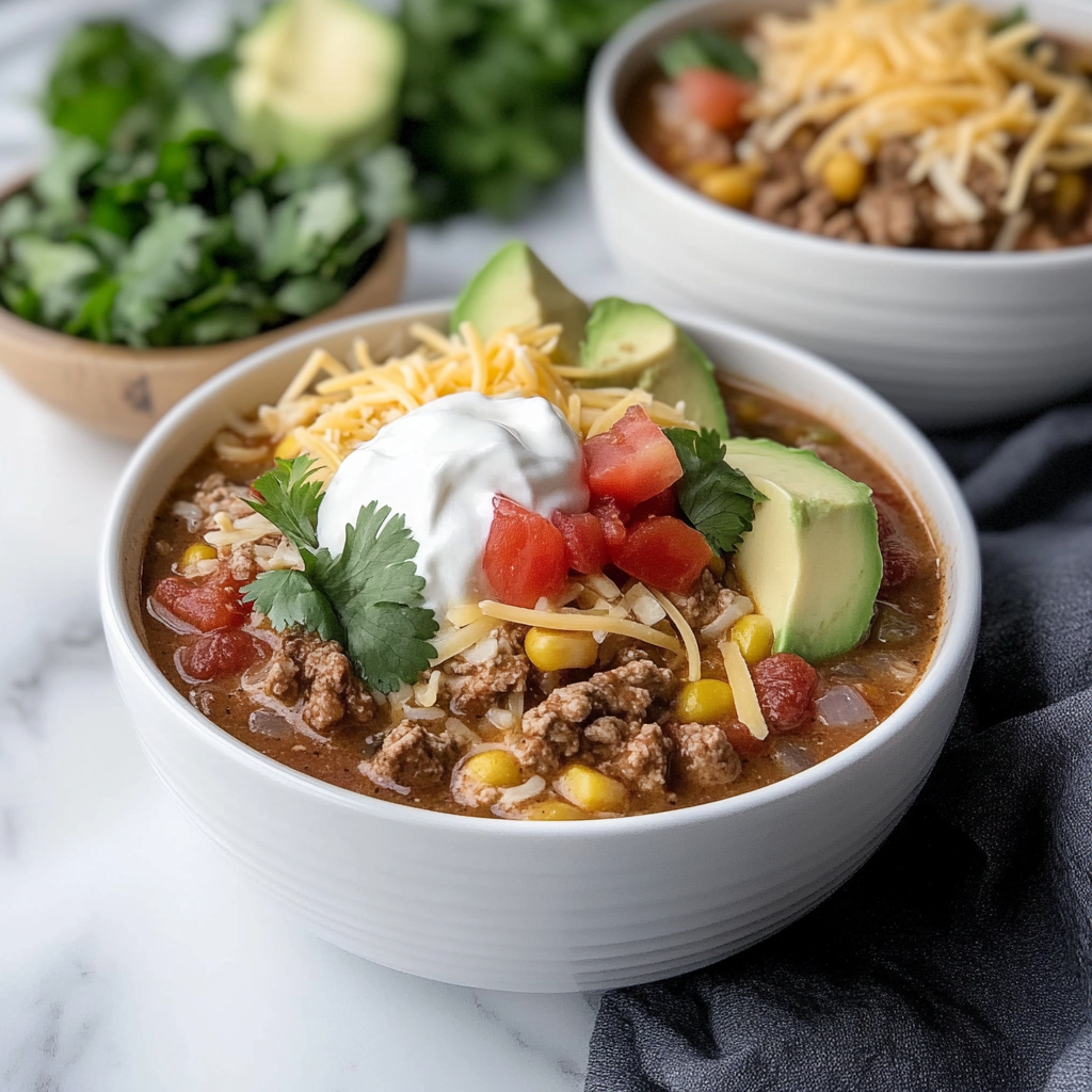 Recipe preparation for Slow Cooker Taco Soup