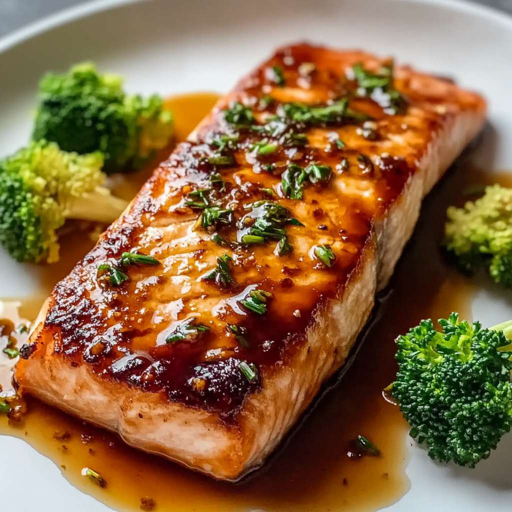 Recipe preparation for Maple Bourbon Glazed Salmon Recipe