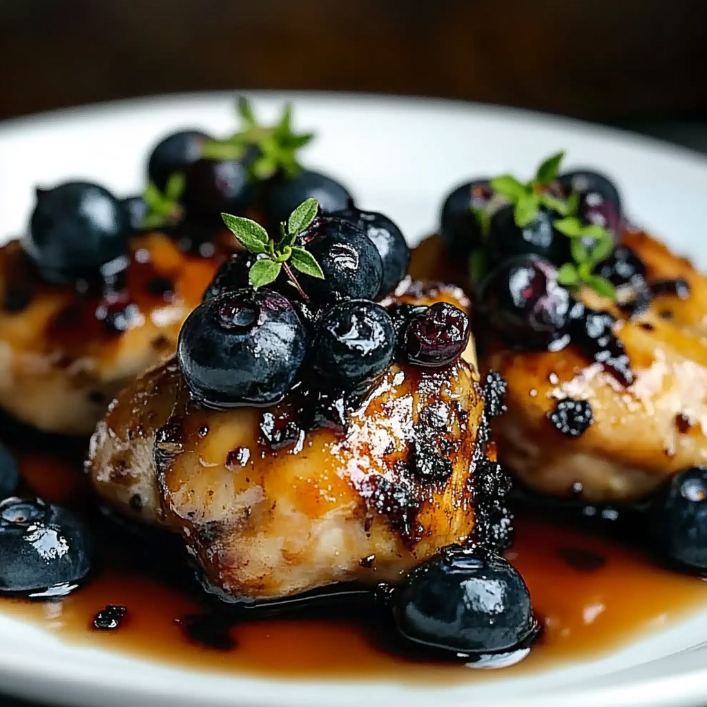Recipe preparation for Blueberry Thyme Chicken
