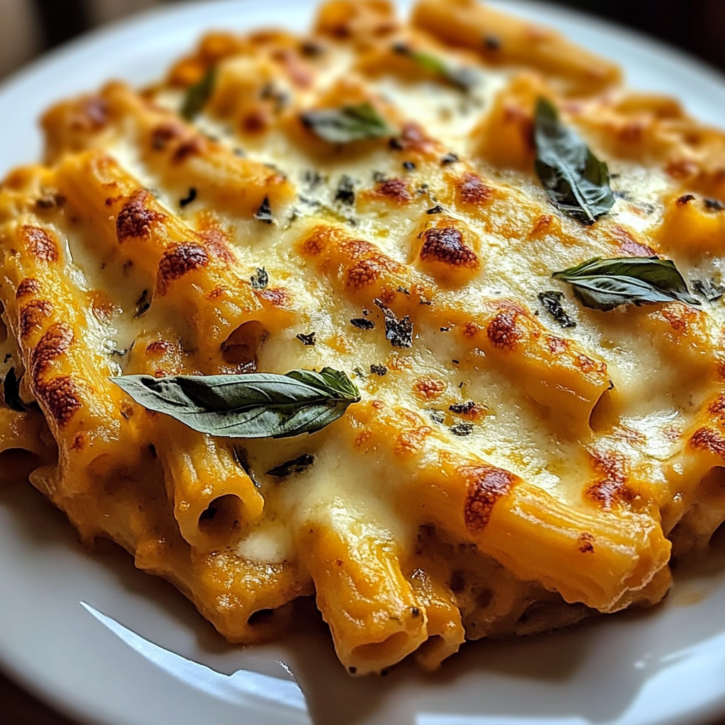 Recipe preparation for Cheesy Pumpkin Ricotta Pasta Bake