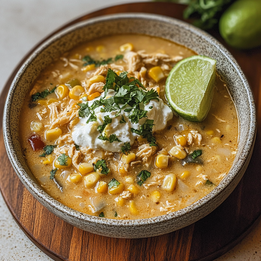 Recipe preparation for Mexican Street Corn White Chicken Chili
