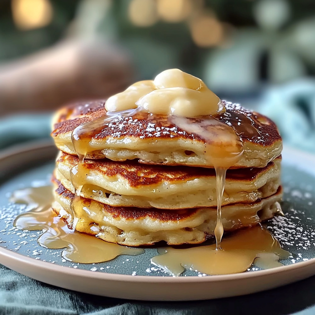 Recipe preparation for Cinnamon Roll Pancakes