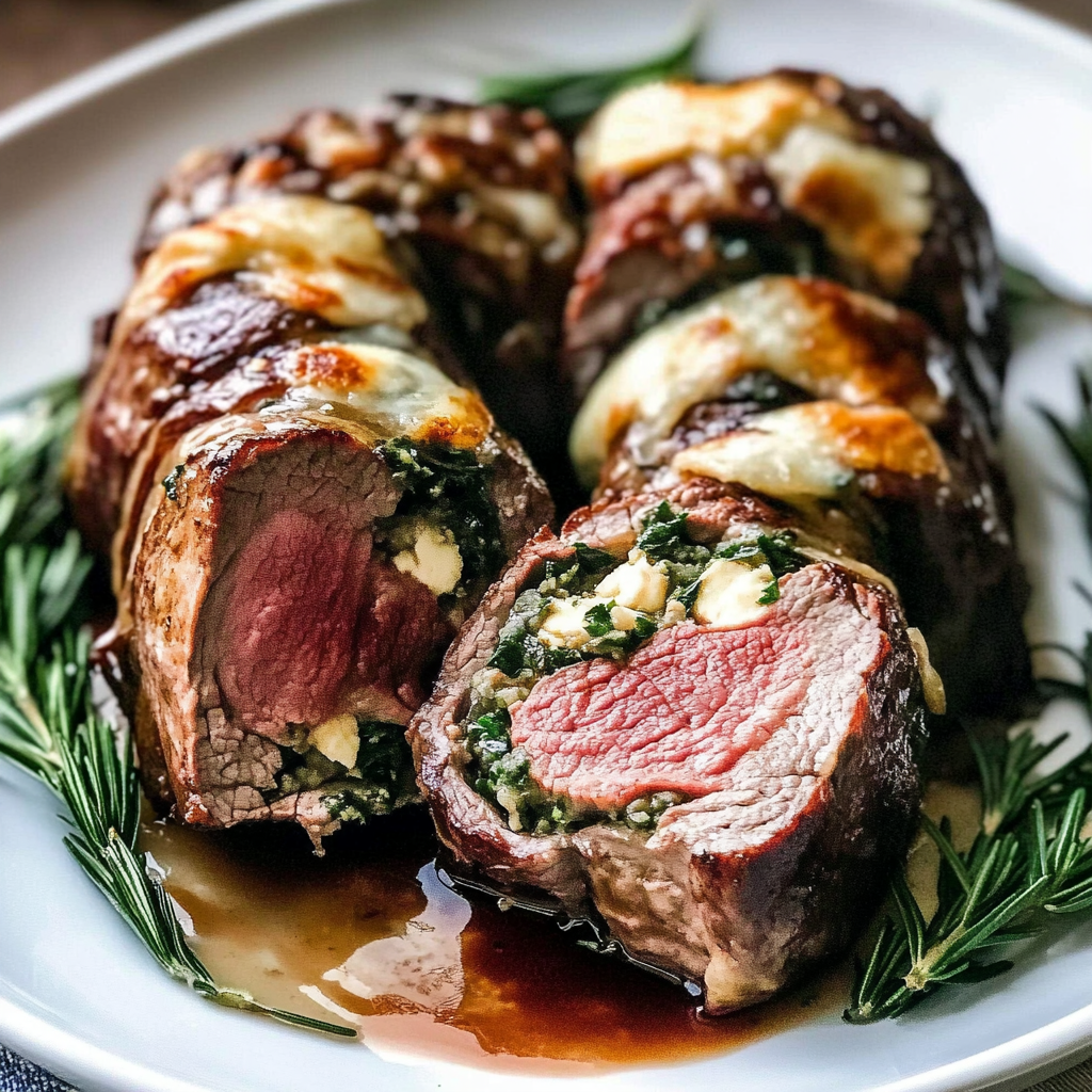 Recipe preparation for Christmas Stuffed Beef Tenderloin