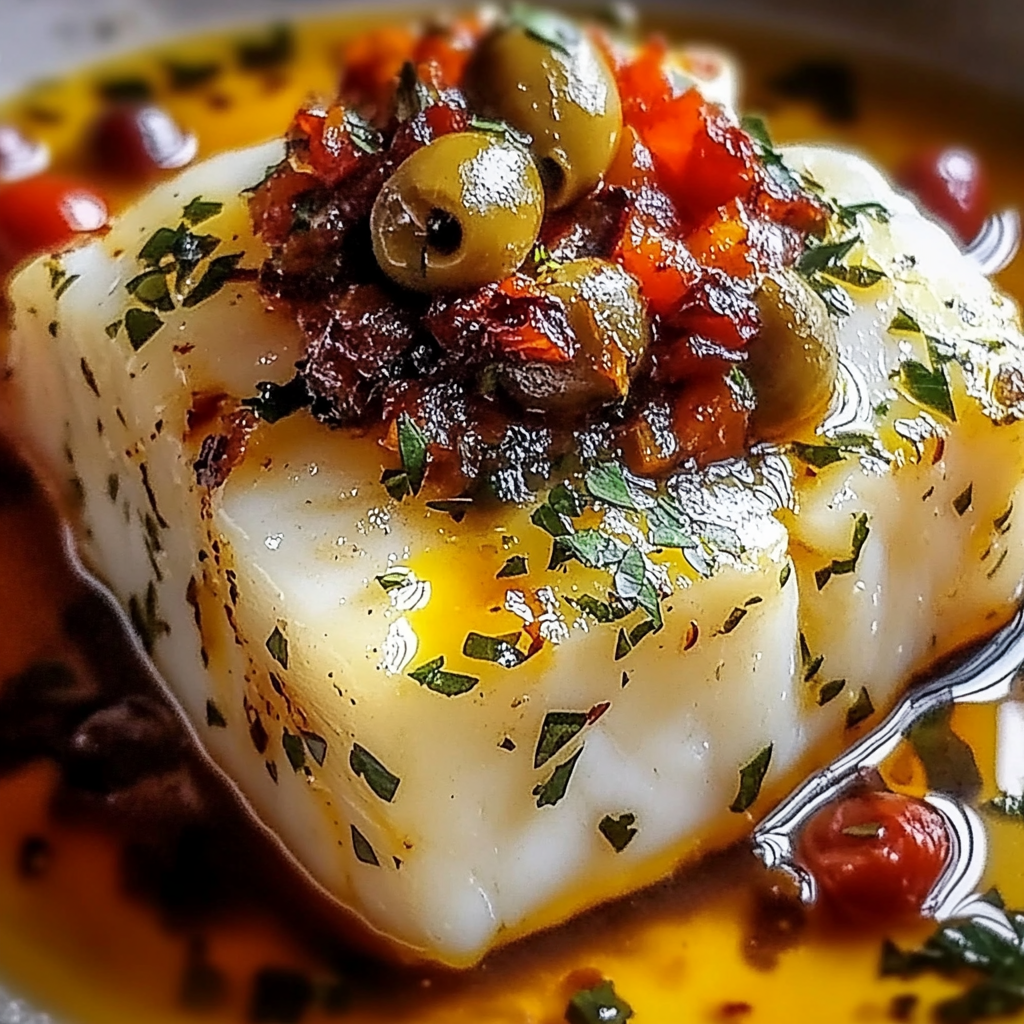 Recipe preparation for Mediterranean Baked Cod Olives