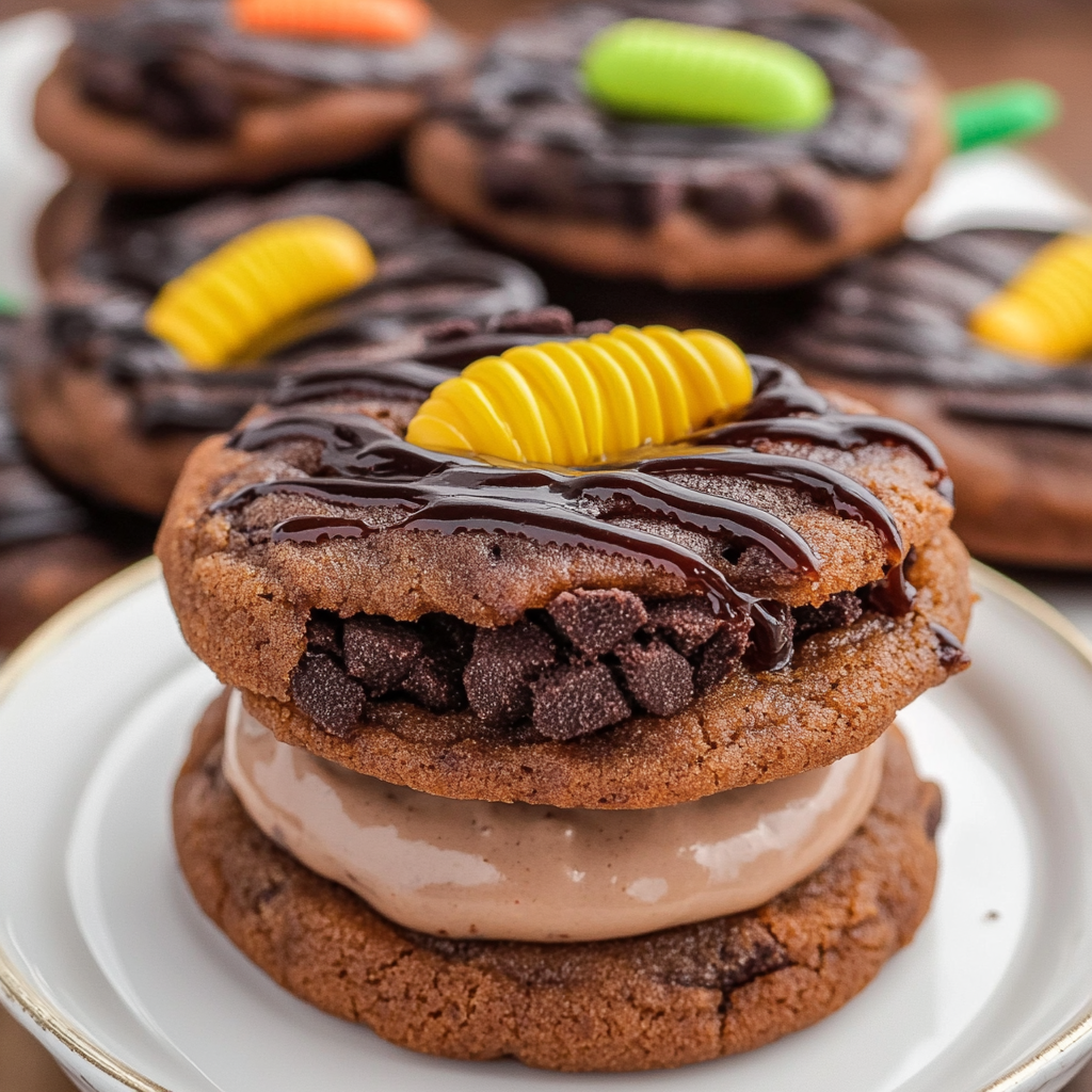 Recipe preparation for Dirt and Worm Cake Mix Cookies