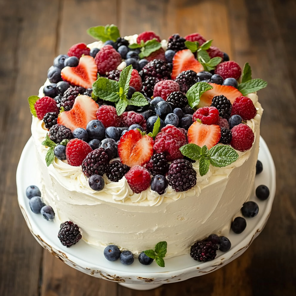 Recipe preparation for Easy Berry Chantilly Cake