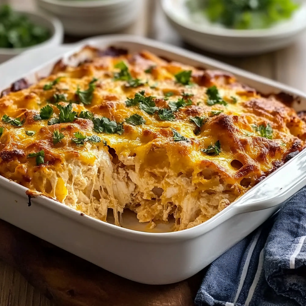 Recipe preparation for BBQ Ranch Chicken Casserole