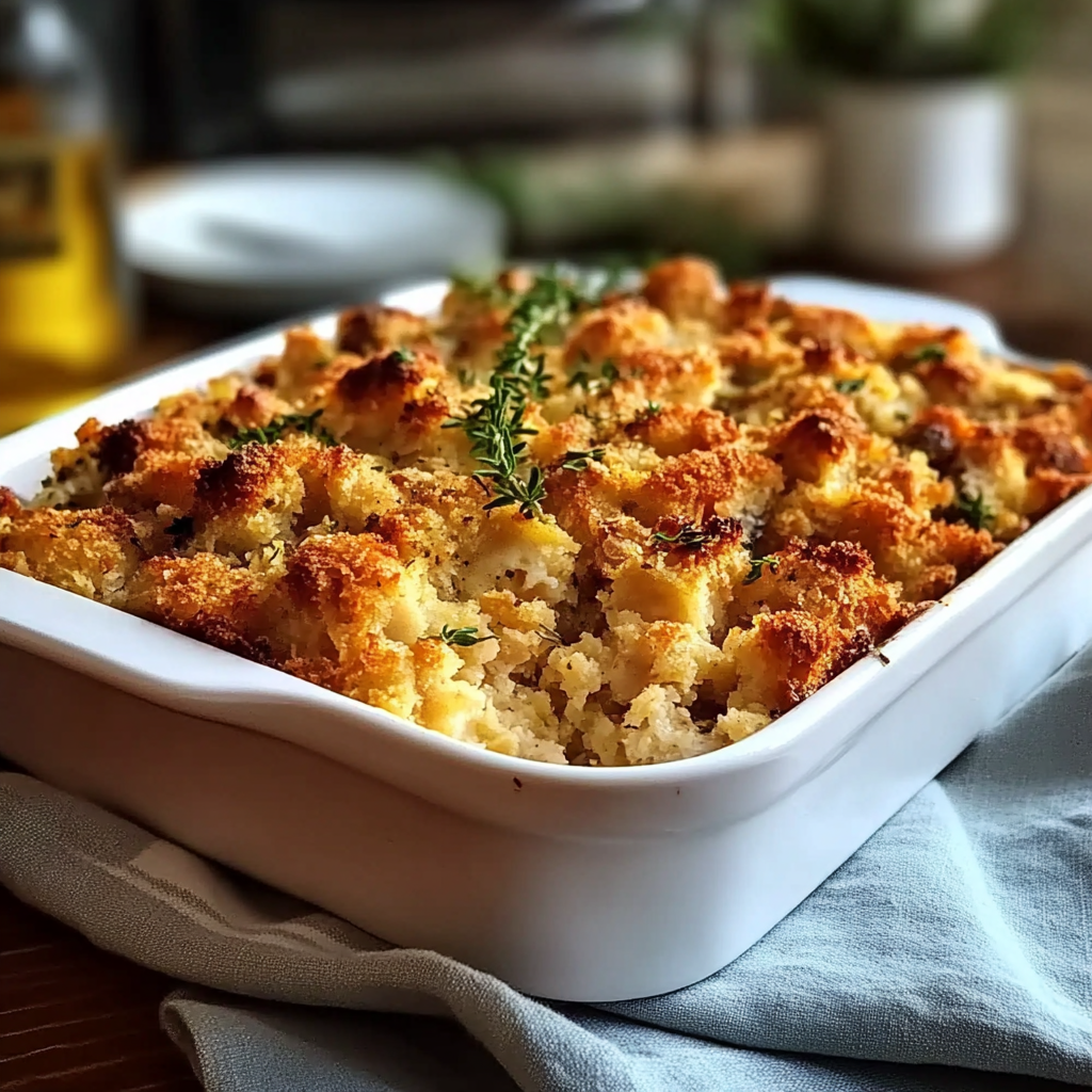 Recipe preparation for Rotisserie Chicken and Stuffing Casserole